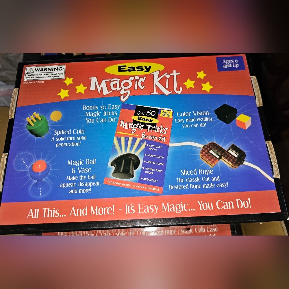EASY MAGIC KIT Set 50 Tricks Book Kids Beginner Magician Gift Toy Ball Starter